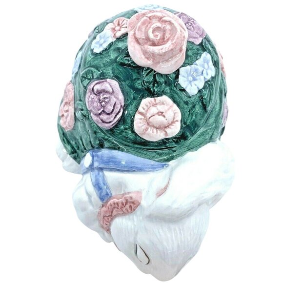 Vintage Fitz & Floyd 1992 Sleeping White Rabbit Bunny Bloomers Lidded Candy Dish - Picture 3 of 12